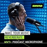 Shure MV7+ Podcast Microphone with USB-C XLR Outputs LED Touch Panel view 4