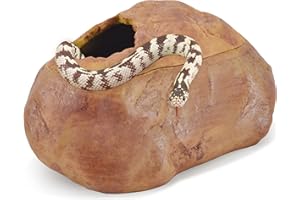 Antidious Snake Hide Cave for Gecko Shedding, Natural Rock Look Hideout, Reptiles Egg-Laying Shelters, Suitable for Corn Snake,Green Snake,Rat Snake and Gecko, M Size