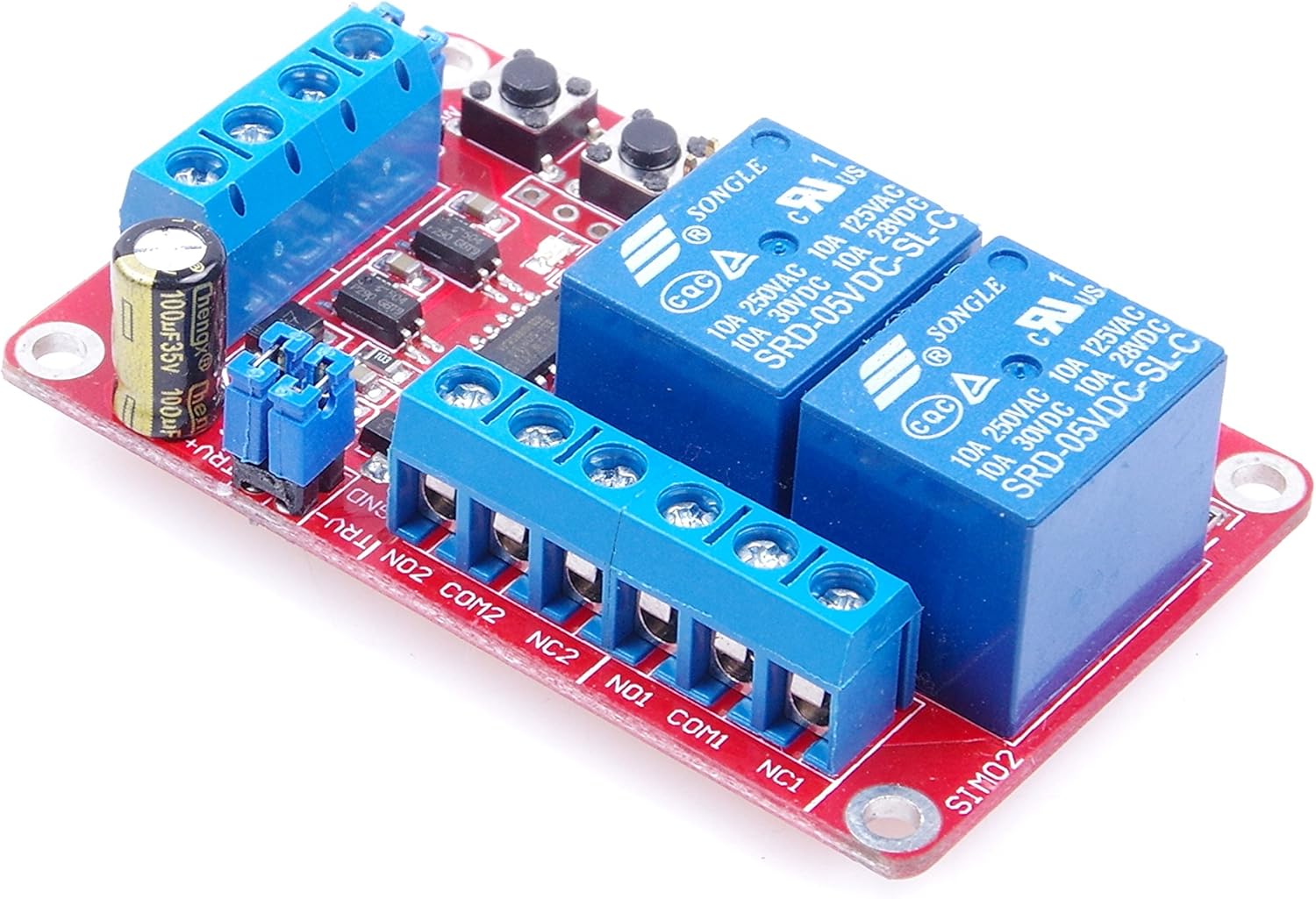 LM YN 2-Channel Relay Control Module Interlock Self-Lock Trigger 3 in 1 Relay Module High Low Level Trigger with Indicators for Household Appliances Control PLC Industrial Control Arduino (5V): Home & Kitchen