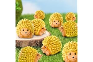 Exasinine 50Pcs Hedgehog Figurine Mini Hedgehog Resin Fairy Garden Accessories Mini Resin Animals for Plant Pots Bonsai Craft Decor Fairy Wild Garden Micro Landscape Supplies