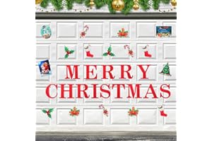 OMAKY 30Pcs Merry Christmas Garage Door Magnets, Large Christmas Garage Door Decoration, DIY Christmas Ornaments Car Magnetic Stickers, Reusable PVC Christmas Refrigerator Magnets Stickers
