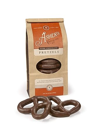 Asher S Chocolate Chocolate Covered Pretzels Gourmet Sweet And Salty Candy Small Batches Of Kosher Chocolate Family Owned Since 1892 6 5oz Dark Chocolate Amazon Com Grocery Gourmet Food