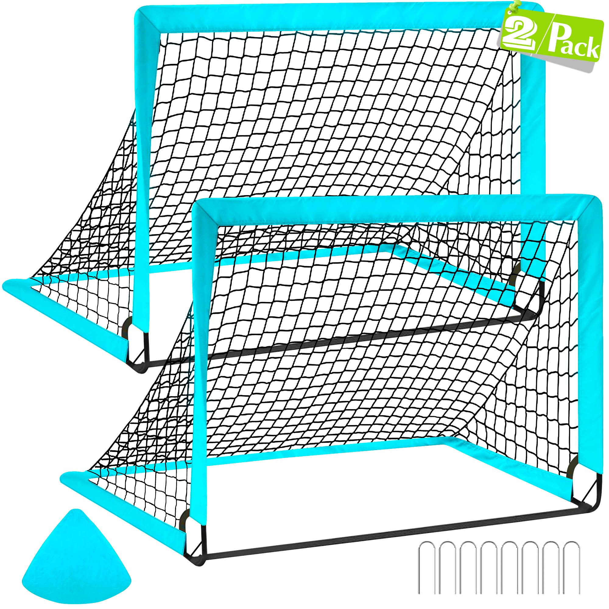 CATCHLUCK Football Goals for Kids Football Nets for the Garden Pop Up Goal Set Outdoor Goal Post with Carry Bag