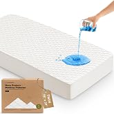 1pk Waterproof Mattress Protector Cover, Mattress 75x39 (Soft White) | Soft Quilted Cotton Twin Toddler Protector, Toddler Bed Protector Sheets, Waterproof, Machine Washable, Fitted