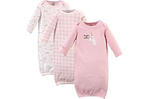 Luvable Friends Baby-Girls Baby 3 Pack Cotton Gown