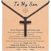 PINKDODO Cross Necklace Graduation Birthday Christmas Gifts for Son Grandson