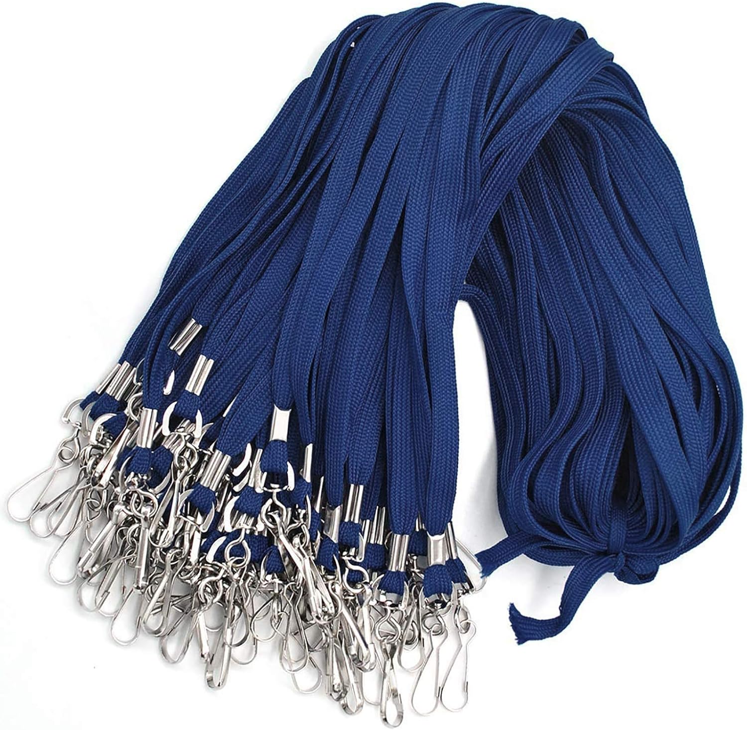 Bird 100 Pack Bulk Badge Lanyards for ID Badges - Neck Lanyard Name Tag ID Holder (Navy Blue, 100 Pack), Navy Blue,black