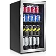 CROWNFUL Mini Fridge Cooler, 120 Cans Beverage Refrigerator with Adjustable Shelves for Soda Beer or Wine, Compact refrigerat