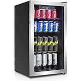 CROWNFUL Mini Fridge Cooler, 120 Cans Beverage Refrigerator with Adjustable Shelves for Soda Beer or Wine, Compact refrigerat