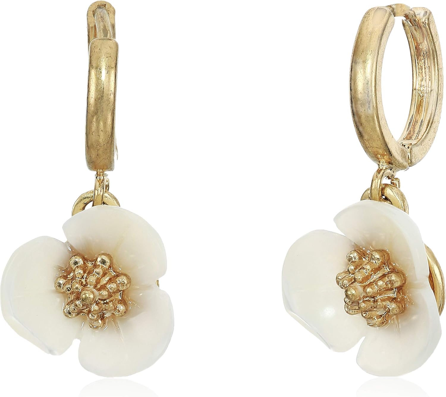 Lonna & Lilly Women's Pierced Earrings Flower Drop Off Hoop