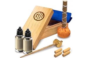 GOOD WORKER Sword Katana Knife Cleaning Kit - Maintenance Set with 2 Choji Oil - Large Microfiber - Japanese Wooden Box - Uchiko Ball - Hammer - 4 Mekugi - Care for Samurai Japanese Ninja Katanas Swords Knives