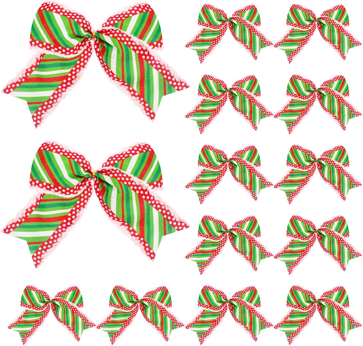 Bows & Ribbons - Sawowkuya 24 Pcs Red Green Christmas Bows Decorations, 6 Inch Christmas Tree Bows Xmas Bows Ornaments for Home Wreaths Garland Wedding Gift Party Indoor Outdoor