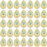 VILLCASE 100Pcs Peacock Rhinestones Water Droplets Flatback Resin Craft Beads DIY Clothing Accessories for Dress Handbag Decoration