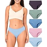 BAMBOO COOL Women's Underwear Briefs for Women Lightweight Ladies Panties Moisture-Wicking Stretchy Soft Breathable 5-pack