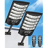 Gefolly Solar Street Lights Outdoor, 6500K Commercial Parking Lot Light Dusk to Dawn, IP68 Security Flood Lights with Motion 