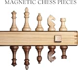 A&A 15" Magnetic Wooden Chess Set Folding Board 3" King Walnut Maple Inlaid view 9