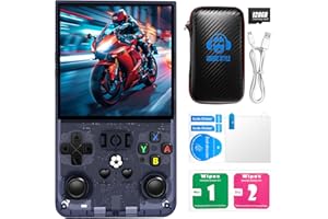 DVJQSN R36MAX Retro Handheld Game Console, R36MAX with 4.0'' IPS Screen Linux System Built-in 128G TF Card 30+Emulators Pre-Installed 22000+ Games Retro Game Console with 4000mAh Battery(Gray 128GB)