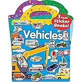 Walenced Reusable Sticker Book for Toddlers, Stickers for Kids, Toddler Sticker Book, Toddler Craft Activities, Toddler Travel Toys Ages 3 and Up Boy Girl Birthday Gifts