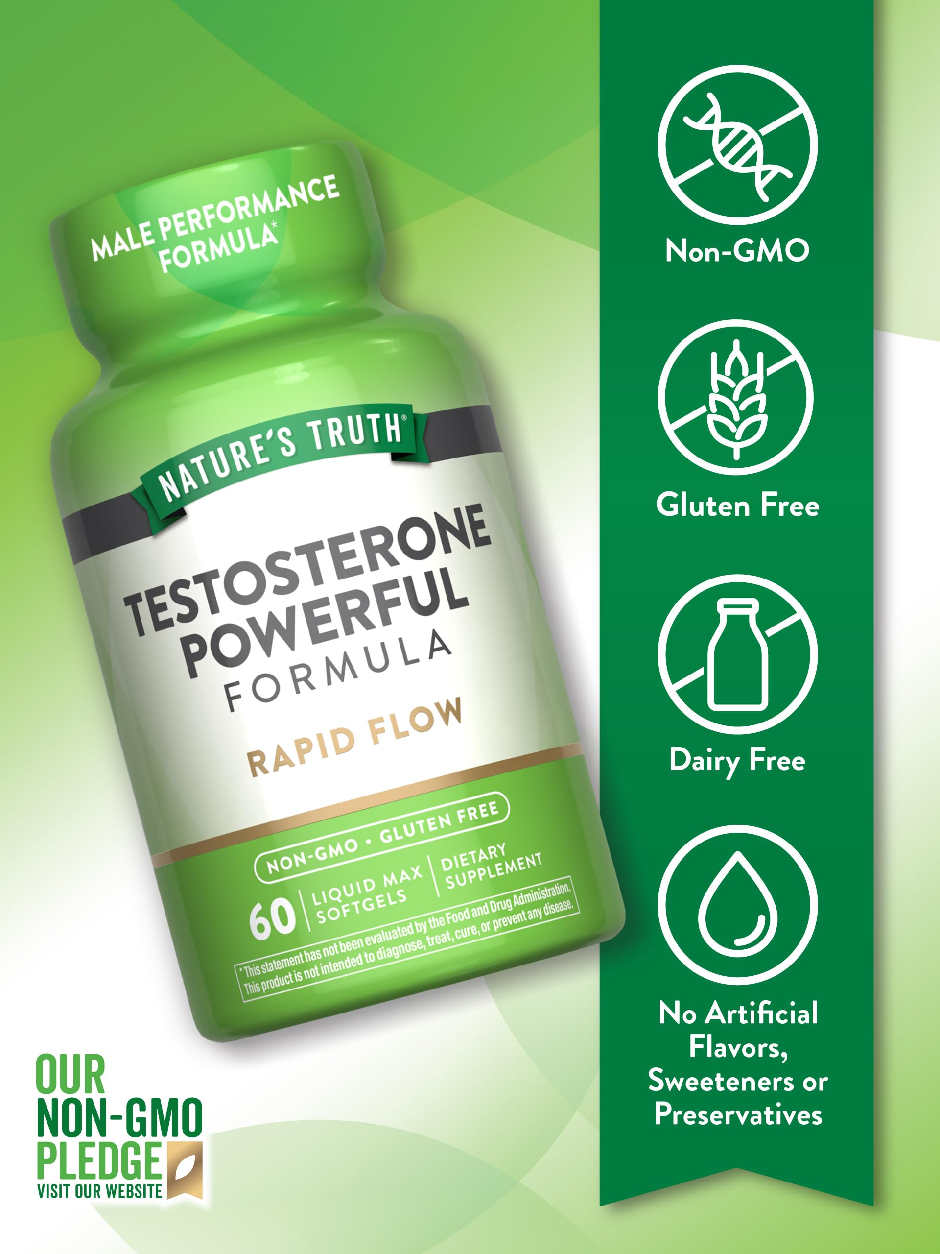 Nature's Truth Testosterone Supplement for Men | 60 Softgels | Non-GMO and Gluten Free Formula