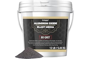 #80 Grit Aluminum Oxide Blast Media (12 LBS/5.44kg) - Premium Long-Lasting Sand Blasting Media, High Abrasive Force Sand Blas