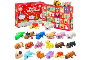 HOLYDECK 2024 Christmas Advent Calendar with Mini 3D Print Animals Set Toys Inside Great for Kids Girls Boys Adults Christmas Stocking Stuffers Christmas Party Favors Gifts