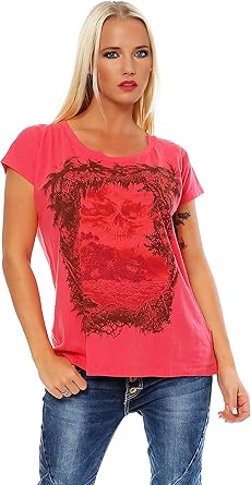 t shirt rouge uni femme