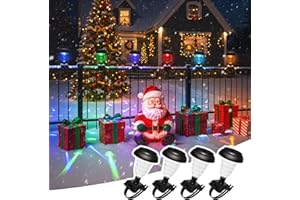 SUNCKET Solar Christmas Fence Lights Outdoor Decor, Waterproof Patio Lights with RGB Color Changing for Holiday & Halloween Decor, for Fence, Trampoline, Stairs, Yard, Pathway, 4 Pack