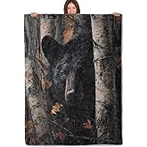 Wild Black Bear Blanket Soft Lightweight Flannel Throw Blanket for Living Room Bedding Travel Home Decor Cozy 50x60 Inch Blankets Gifts for Adults Kids Women Men