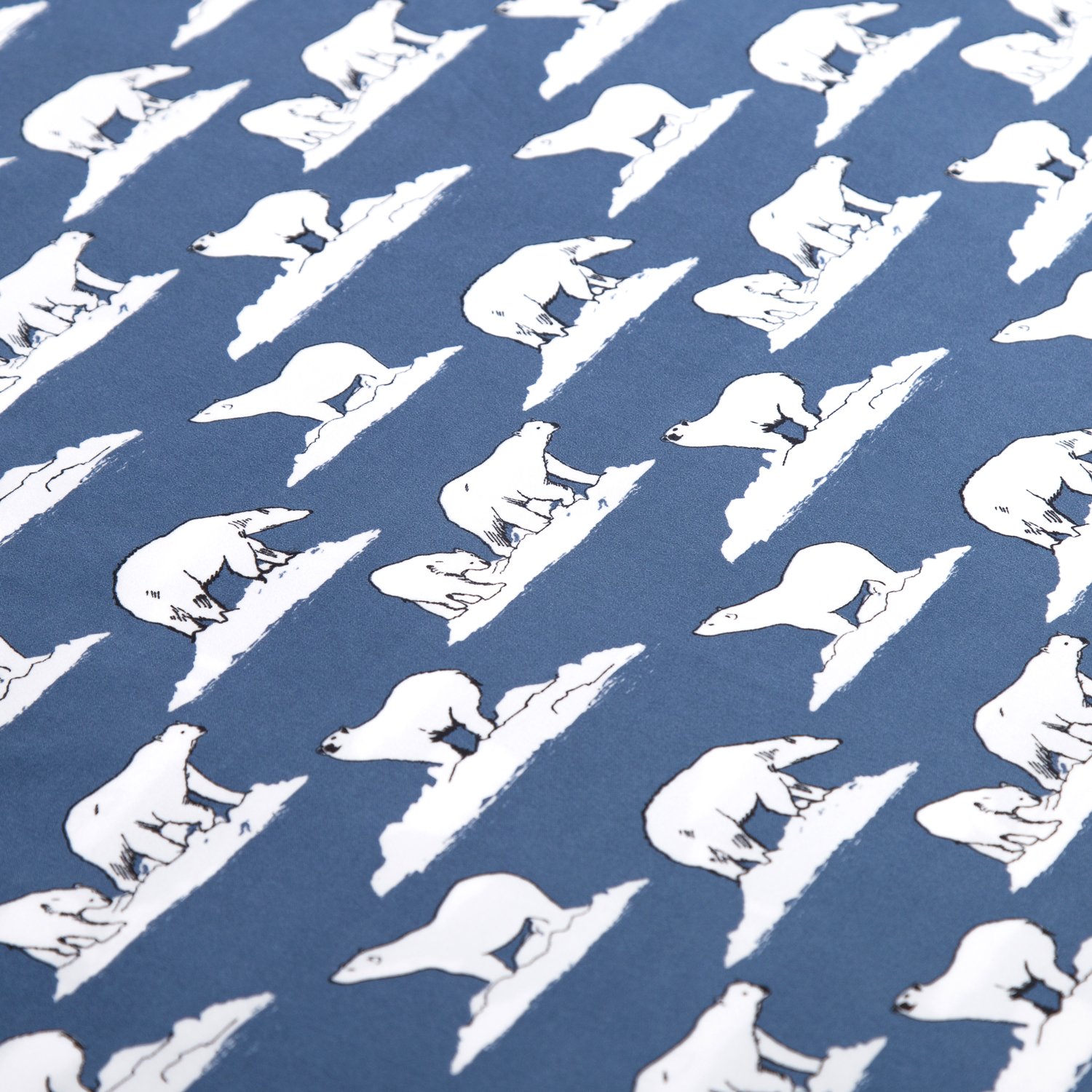 Sheet Set Twin Size Navy Printed Polar Bears Design Bedding Sets with Deep Pocket 3 Piece Soft Smooth Wrinkle&Fade Resistant Hypoallergenic Microfiber Bed Sheets by Bedsure