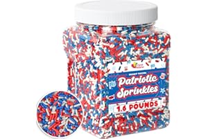 A GREAT SURPRISE Red White and Blue Sprinkles - 1.6 Pounds -Patriotic Sprinkles - 4th of July Sprinkles - Bulk Patriotic Sprinkles for Baking, Cupcakes