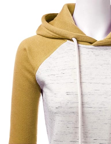 DOUBLJU Women's Long Sleeve Pullover Hoodie - Casual Drawstring Hooded Sweatshirt Dress With Pocket - View #10