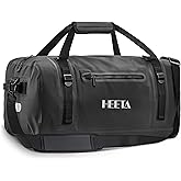 HEETA Waterproof Motorcycle Dry Bag Duffel Luggage Travel Bags, Black 50L | Duffle Bags with Zippered Closure &amp; Pocket, Shoulder Straps, Large Space for Motorcycling Camping Hiking Commuting Boating