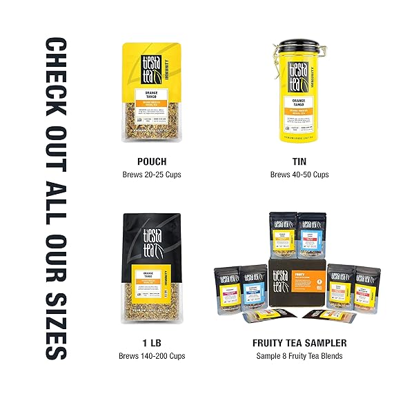TIESTA TEA – ORANGE TANGO, LOOSE LEAF, ORANGE HIBISCUS HERBAL TEA, PREMIUM NON-CAFFEINATED FRUIT BLEND, MAKES HOT OR ICED & UP TO 50 CUPS, 4OZ REFILLABLE TIN