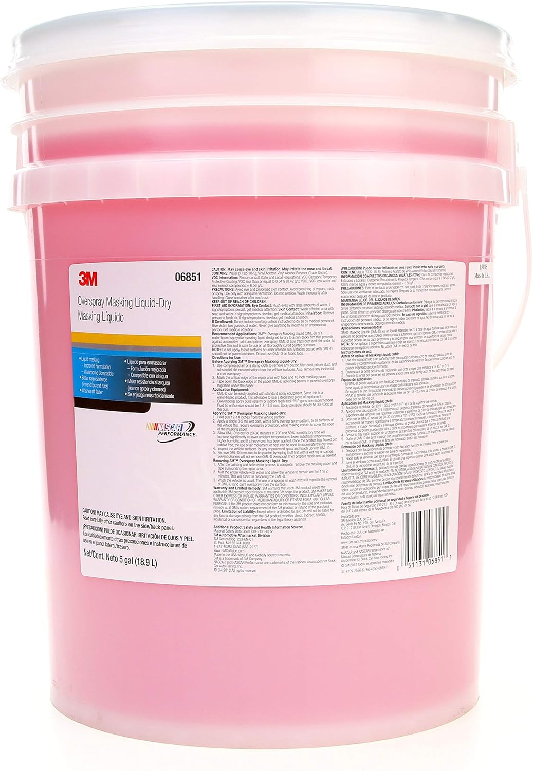 3M 06851 Overspray Masking LiquidDry 5 Gallon Garden