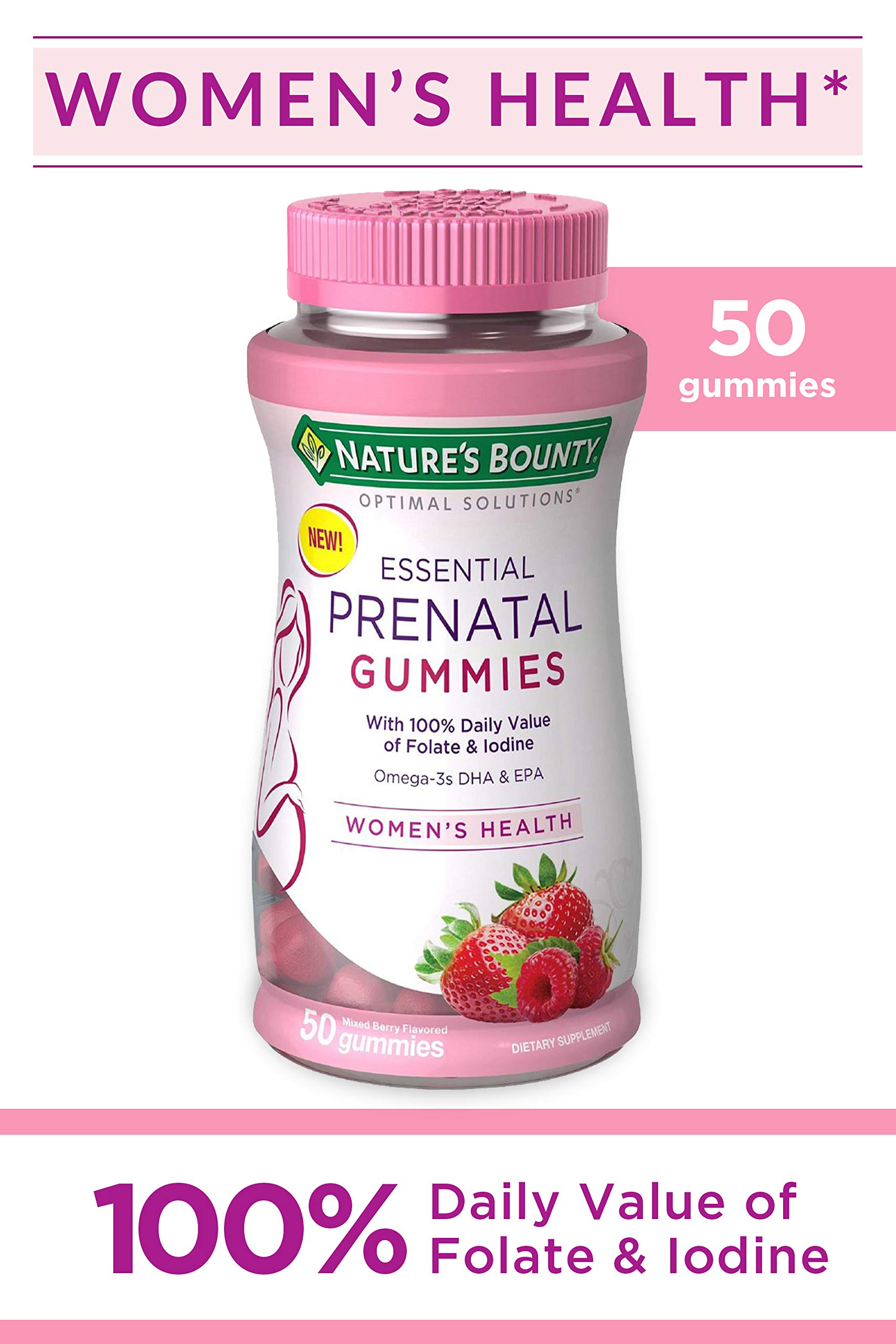 Nature's Bounty Essential Prenatal Gummies, Folic Acid and Iodine