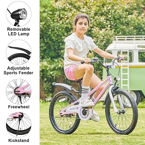 Glerc Fantacy 20 Inch Kids Bike for 7-14 Years Old Boys Girls with Water  Bottle Holder Headlight Training