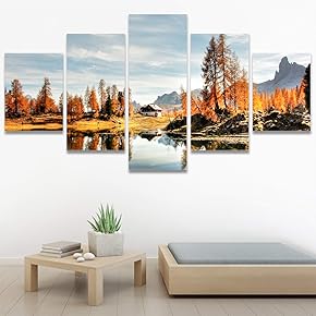 SIGNWIN 5 Panel Canvas Wall Art Modern Art...