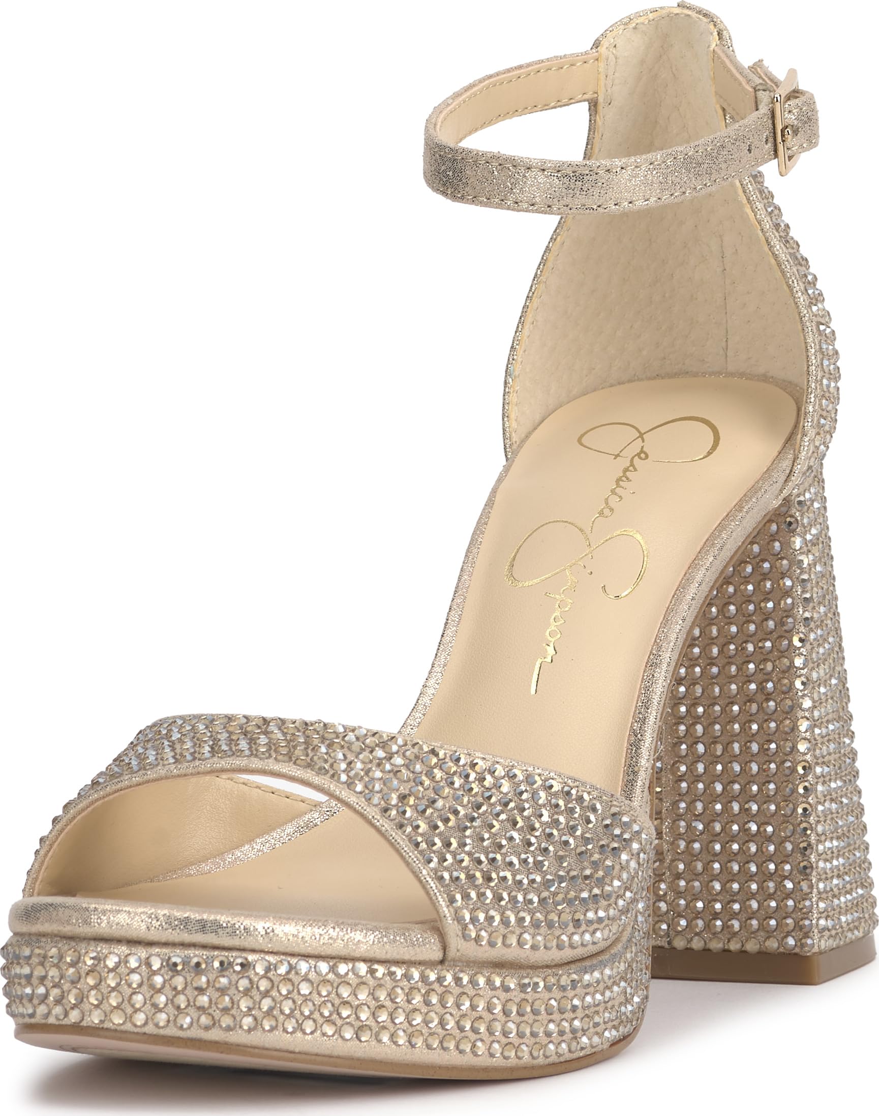 Jessica Simpson Kaliah Platform High Heel Sandal, Champagne, 10