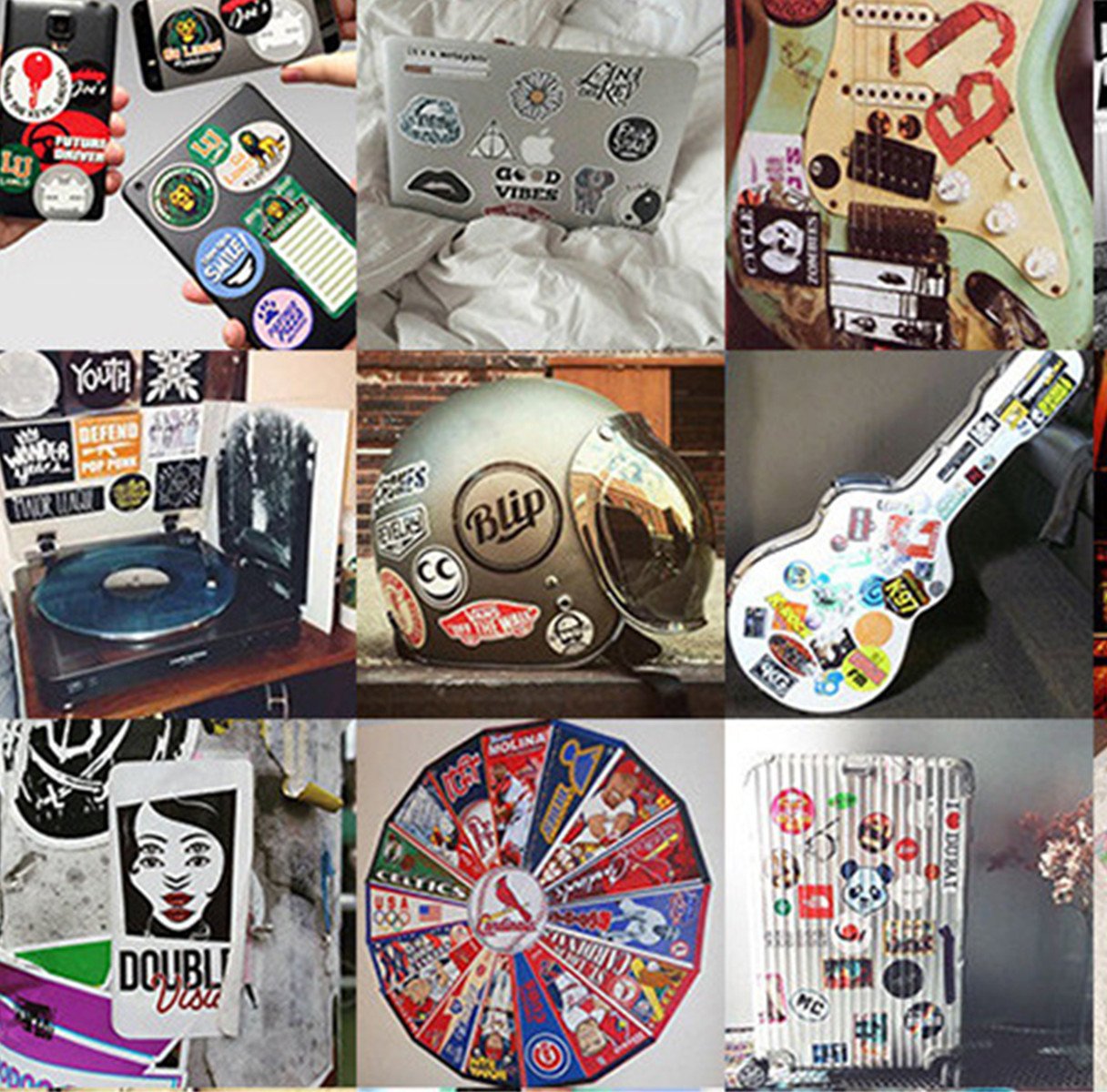 Ndier 200 pcs Graffiti Car Stickers - Motorcycle Bicycle Luggage Decals Stickers for Skateboard Laptop Bumper, Rock and Roll Music Stickers- Random Vintage Retro Pop Art Sticker Pack