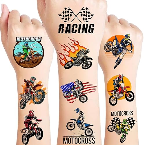 Dirt Bike Temporary Tattoos 50Pcs Dirt Bike Stickers Birthday