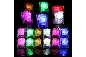 Emivery Waterproof LED Ice Cubes, 48 Pack MultiColor Light up LED Ice Cubes for Bar Club Drinking Party Wine Wedding Decoration
