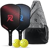 Fiberglass Pickleball Paddles Set of 2 | USAPA Approved Pickleball Paddle | 2 Rackets, 2 Balls, 1 Sling Carry Bag | 16mm Pickle Ball Paddle Set for Men and Women