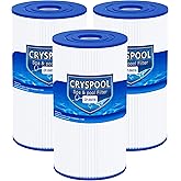 Cryspool® 06016 Filter Compatible with PWK30, C-6430, Watkins 31489, FC-3915, P/N0969601, 71825, 73178, 73250, 30 Sq. Ft Spa Filter Cartridge, 3 Pack