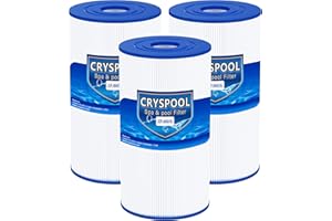 Cryspool® 06016 Filter Compatible with PWK30, C-6430, Watkins 31489, FC-3915, P/N0969601, 71825, 73178, 73250, 30 Sq. Ft Spa Filter Cartridge, 3 Pack
