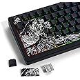 XVX Shine Through Keycaps - Double Shot PBT Keycaps 60 65 75 100 Percent, Side Print Key caps Custom 131 Keys Set, Dye Sub Wave of Kanagawa Key caps for Mechanical Keyboards