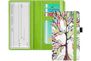 ACdream Checkbook Cover, Leather RFID Blocking Check Book Wallet, Protective Premium Business and Personal Duplicate Checks Holder, with Credit Card Slot for Women Men