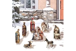 FORTUNING'S JDS Outdoor Nativity Scene Yard Signs with Yard Stakes for Church, The Holy Family Outdoor Nativity Set for Lawn Garden Home Decor, Three Kings Gifts Nativity Lawn Signs Christmas Decoration for Outside