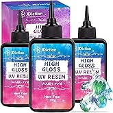 JDiction UV Resin, 300g High Gloss UV Resin Clear Solar Cure Sunlight Activated Glue Hard UV Resin Kit for Jewelry Making, Casting and Coating, DIY Crafts, Resin Art Supplies