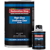Restoration Shop 1.25 Quarts 2K Clear Coat Automotive Paint Kit, 1 Quart | Urethane Clear, 1/2 Pint Hardener, 4:1 Mix Ratio, Professional High Gloss Auto Car Refinish Coating - Auto Body Repair Finish