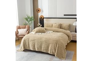 YUSOKI Sherpa Twin XL Blanket-3D Stylish Design Super Soft Fuzzy Cozy Warm Blanket Thick Plush Fluffy Furry Blankets for Teen Girls Women Couch Bed Sofa Chair Men Boys Gift(Tan,65"x90")